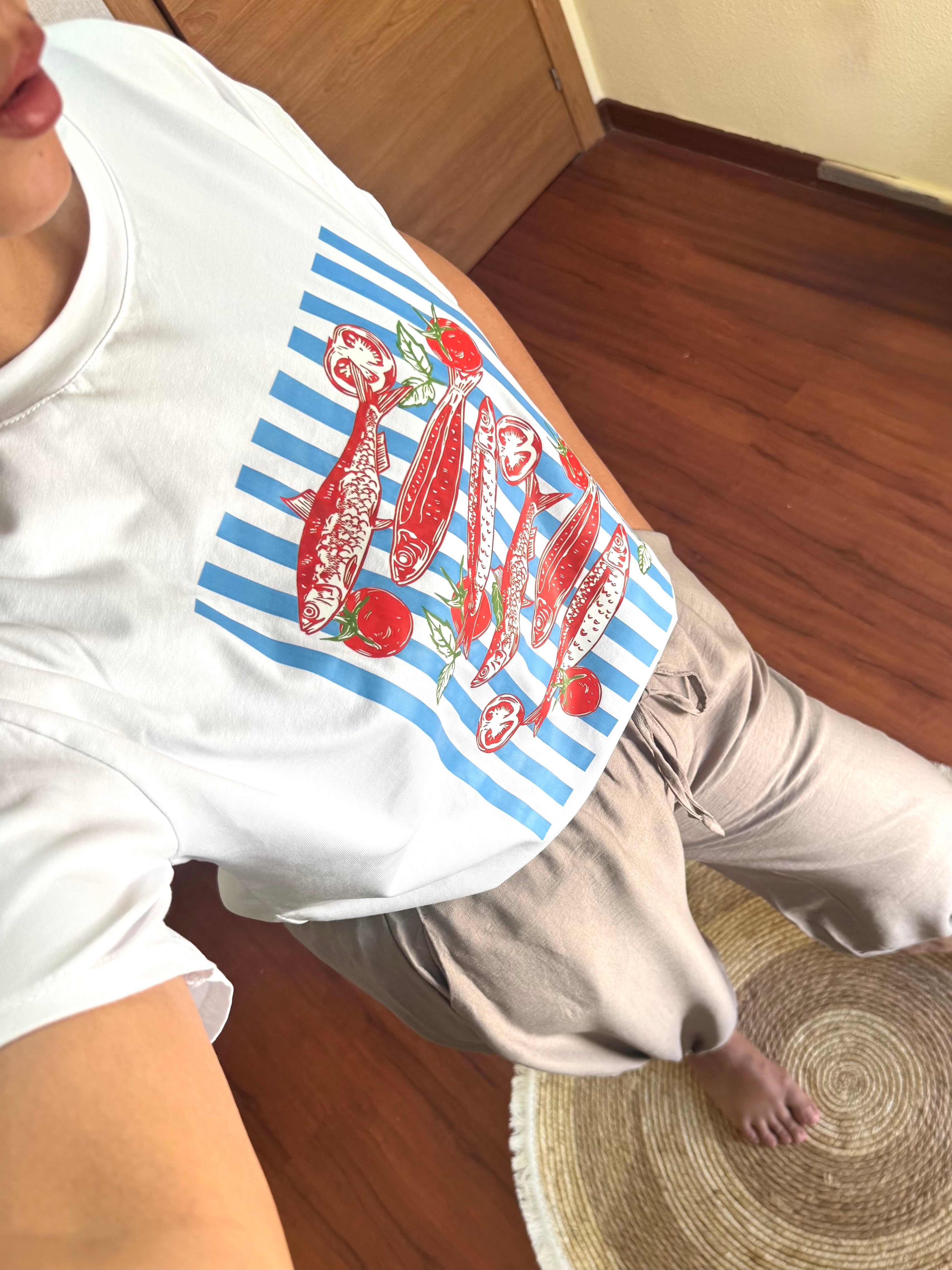 Camiseta sardina roja